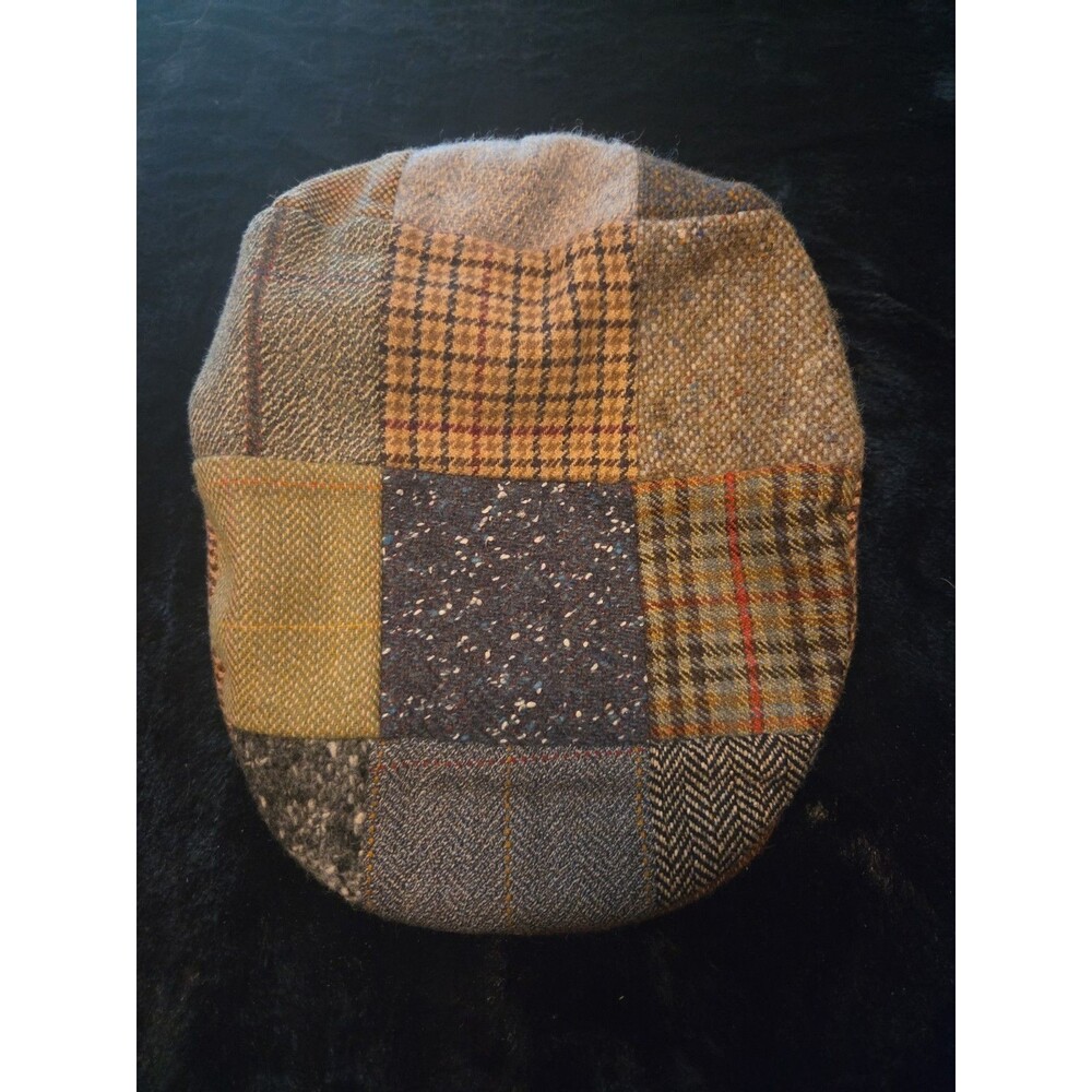 Hanna Hats Pure New Wool Golf Cabbie Newsboy Patch Hat Size MEDIUM Ireland EUC